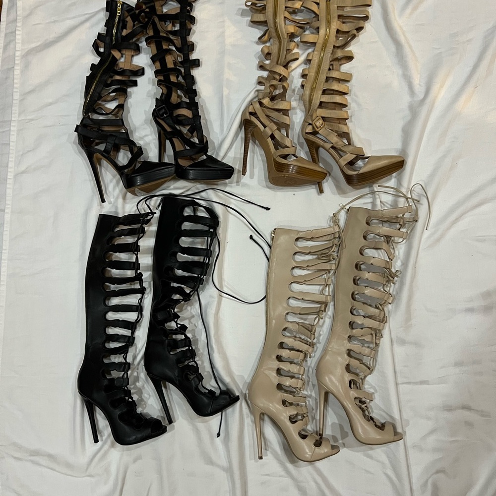 Woman’s Genuine Leather  Strappy Heel Lot size 6